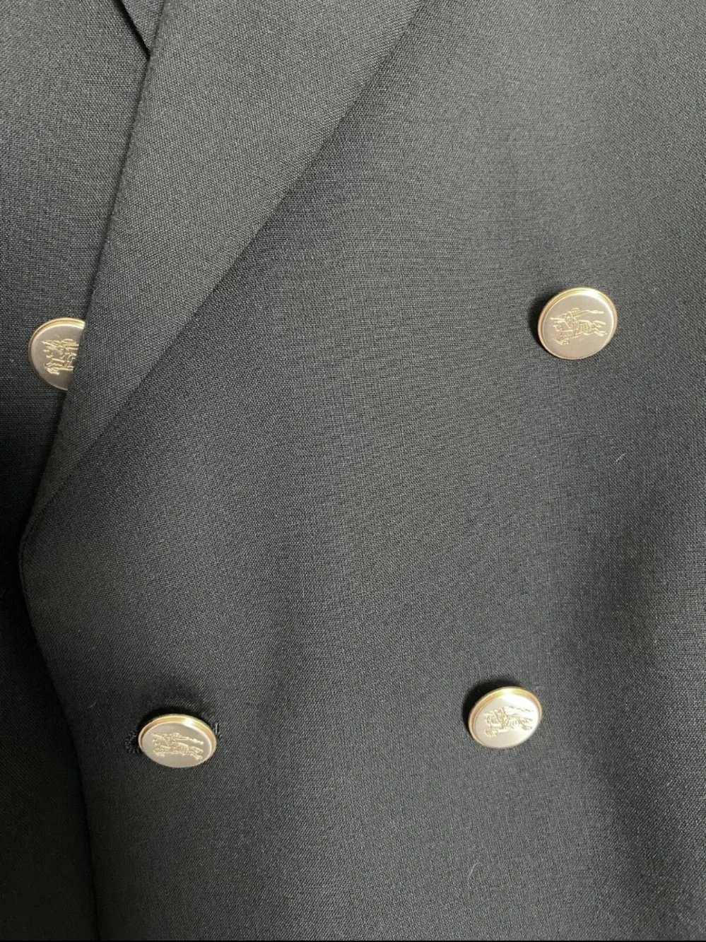 BURBERRYS Prorsum Black Logo Button Double Breasted Blazer Coat Jacket $900